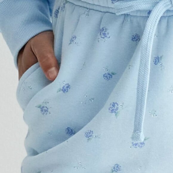 Juniors' Medium Pink Republic Cozy Fleece Shorts Color: Light Blue Floral NWT - Picture 4 of 4